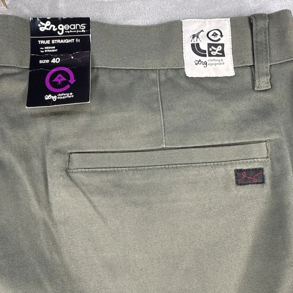 LRG Mens True Straight Fit Chino Pants Olive Green Size 40 NWT